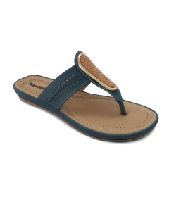 BAY SOFT Ladies Open Flats Blue Shoes