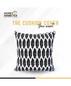 Cushion Cover, Black & White, (18''x18''), 77059