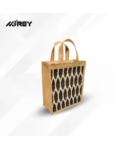 Jute Shopping Bag Natural & Black 33140