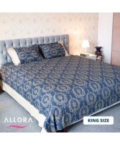 Navy Trophy Print Bedsheet