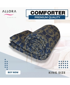 Navy Trophy Print Comforter