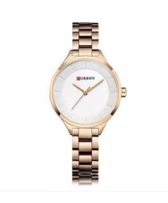 CURREN 9015 RoseGold Stainless Steel Watch For Women - White & RoseGold