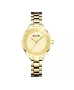 CURREN 9015 - Golden Stainless Steel Analog Watches for Women - Golden