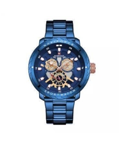 NAVIFORCE NF9158 Royal Blue Stainless Steel Chronograph Watch For Men - Royal Blue