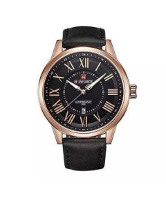 NF9126 - Black Leather Analog Watch for Men