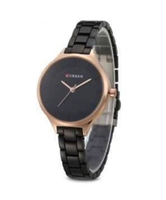 CURREN 9015 Black Stainless Steel Analog Watch For Women