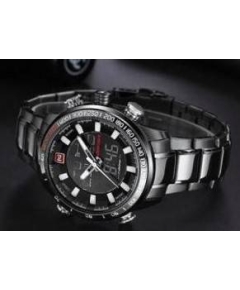 NAVIFORCE NF9093 - Black Stainless Steel Men's  Wrist Watch