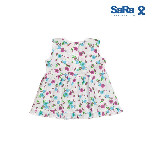 SaRa Girls Frock (GFR11YFAG-White Printed), 2 image