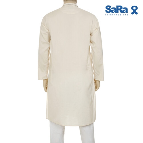 SaRa Mens Panjabi (MIN1MPJ182FCC-CREAM), Size: S, 2 image