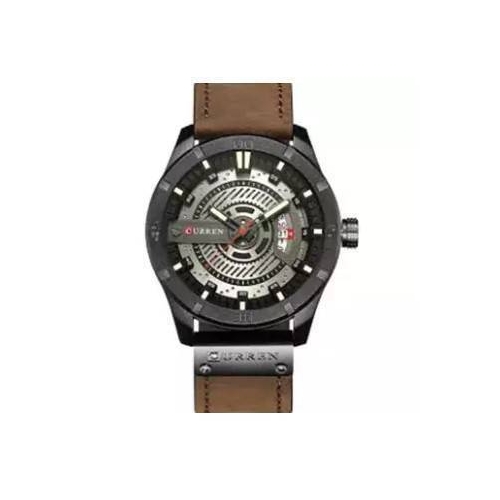 Curren 8301 - Chocolate Leather Analog Watch for Men, 3 image